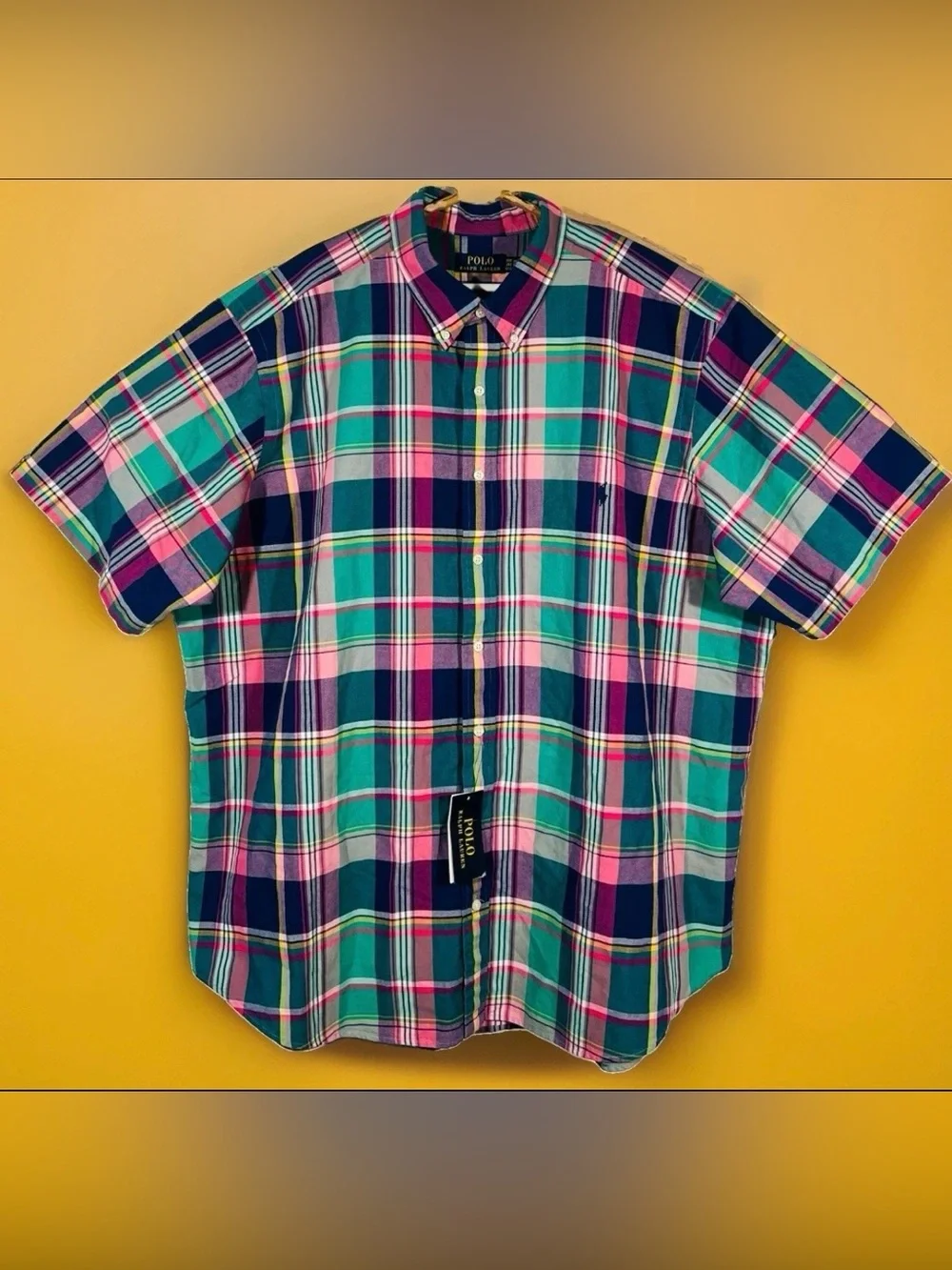 NWT Polo Ralph Lauren Plaid Oxford Shirt Big & Tall 2XB 2TG Green Pink Madras SS